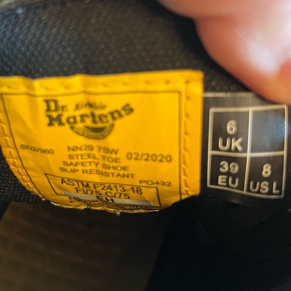 Dr Martens Green Leather Zip Entry Lace Up Steel Toe Boots sz 39 - Picture 5 of 5